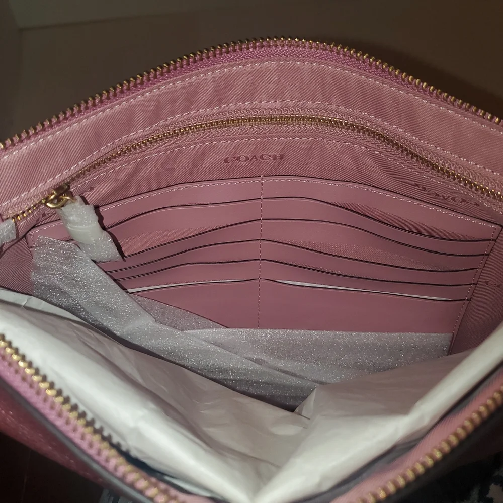 Coach Pink Metallic Large Tech Pouch - Picture 3 of 5